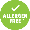 Allergen-Free◊ icon. ◊ Free from the major allergens identified in the Food Allergen Labeling Consumer Protection Act.